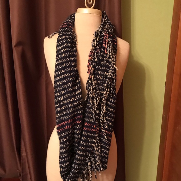 Navy, Pink & White Infinity Scarf - Picture 1 of 7